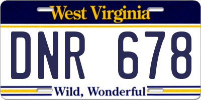 WV license plate DNR678