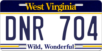 WV license plate DNR704