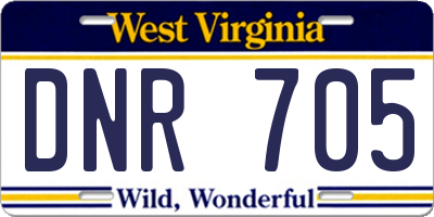 WV license plate DNR705