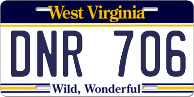 WV license plate DNR706