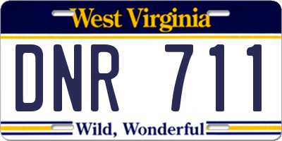 WV license plate DNR711