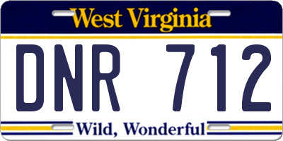 WV license plate DNR712