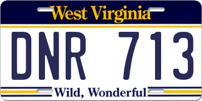 WV license plate DNR713