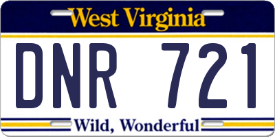 WV license plate DNR721
