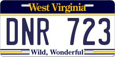 WV license plate DNR723