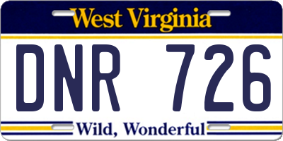WV license plate DNR726