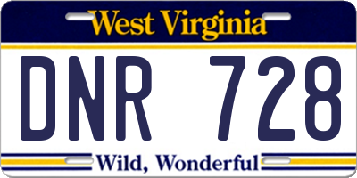 WV license plate DNR728