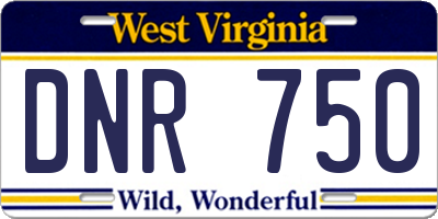 WV license plate DNR750