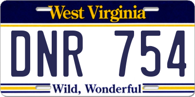 WV license plate DNR754