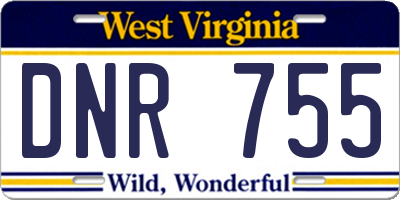 WV license plate DNR755