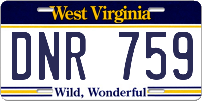 WV license plate DNR759