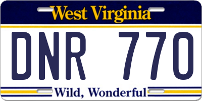 WV license plate DNR770