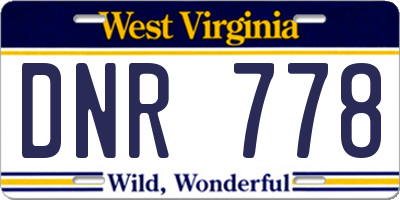 WV license plate DNR778