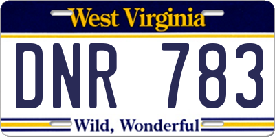 WV license plate DNR783