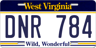 WV license plate DNR784