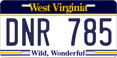 WV license plate DNR785