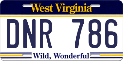 WV license plate DNR786