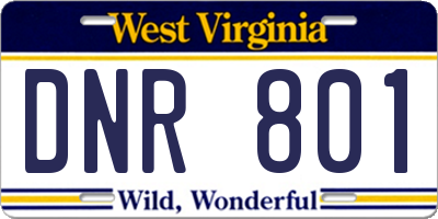 WV license plate DNR801