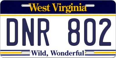 WV license plate DNR802