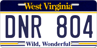 WV license plate DNR804