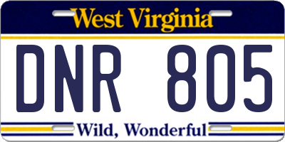 WV license plate DNR805