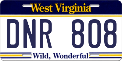 WV license plate DNR808