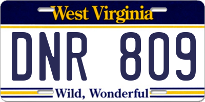 WV license plate DNR809