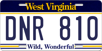 WV license plate DNR810