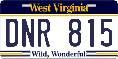WV license plate DNR815