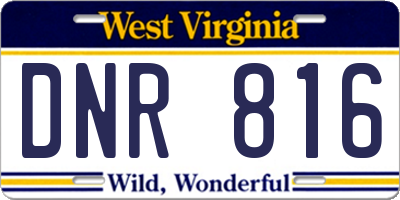 WV license plate DNR816