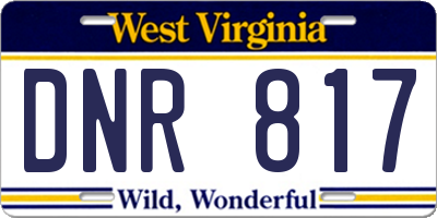 WV license plate DNR817