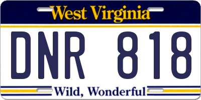 WV license plate DNR818