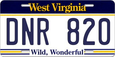 WV license plate DNR820