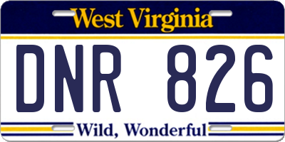 WV license plate DNR826