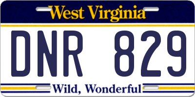 WV license plate DNR829