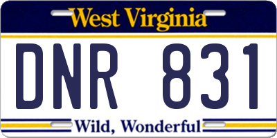 WV license plate DNR831