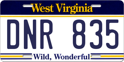 WV license plate DNR835