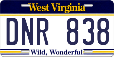WV license plate DNR838