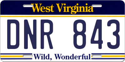 WV license plate DNR843