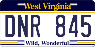 WV license plate DNR845