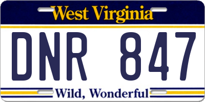 WV license plate DNR847