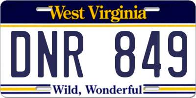 WV license plate DNR849