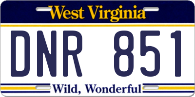 WV license plate DNR851