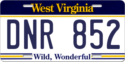 WV license plate DNR852