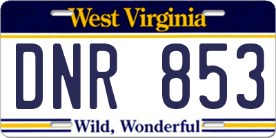 WV license plate DNR853