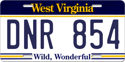 WV license plate DNR854