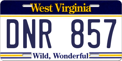 WV license plate DNR857