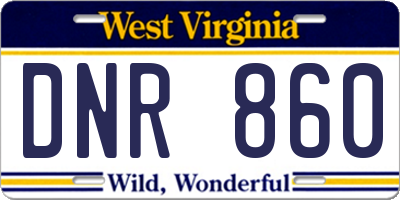 WV license plate DNR860