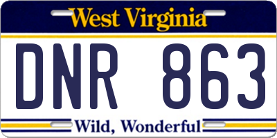 WV license plate DNR863