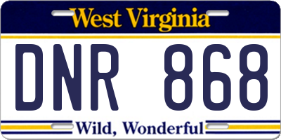 WV license plate DNR868